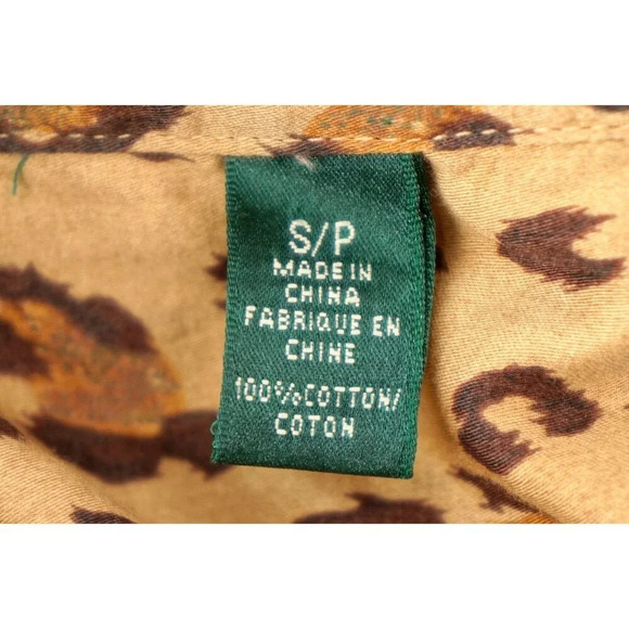 Lauren Ralph Lauren Shirt Women Small Petite Animal Print Button Up 100% Cotton - Picture 9 of 10